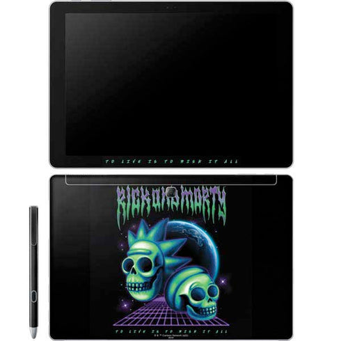Adult Swim Rick and Morty Neon Skulls Galaxy Book 12in Skin